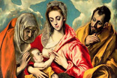 Vierge allaitant entre sainte Anne et saint Joseph - El Greco.