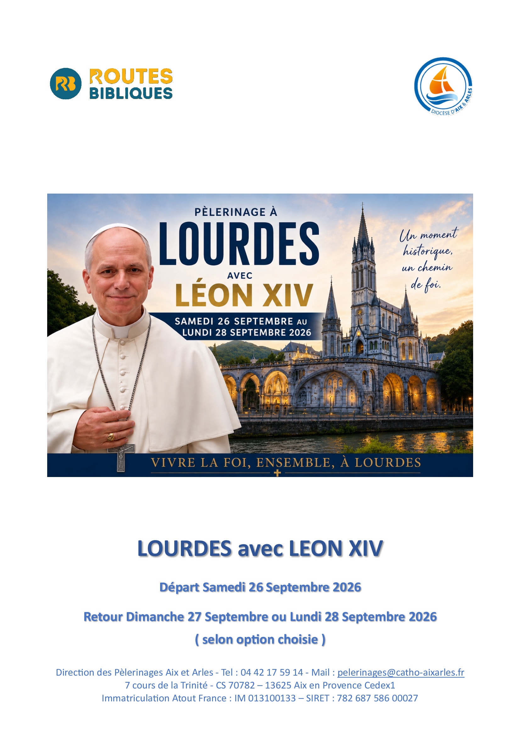 Messe papale Lourdes septembre 2026
