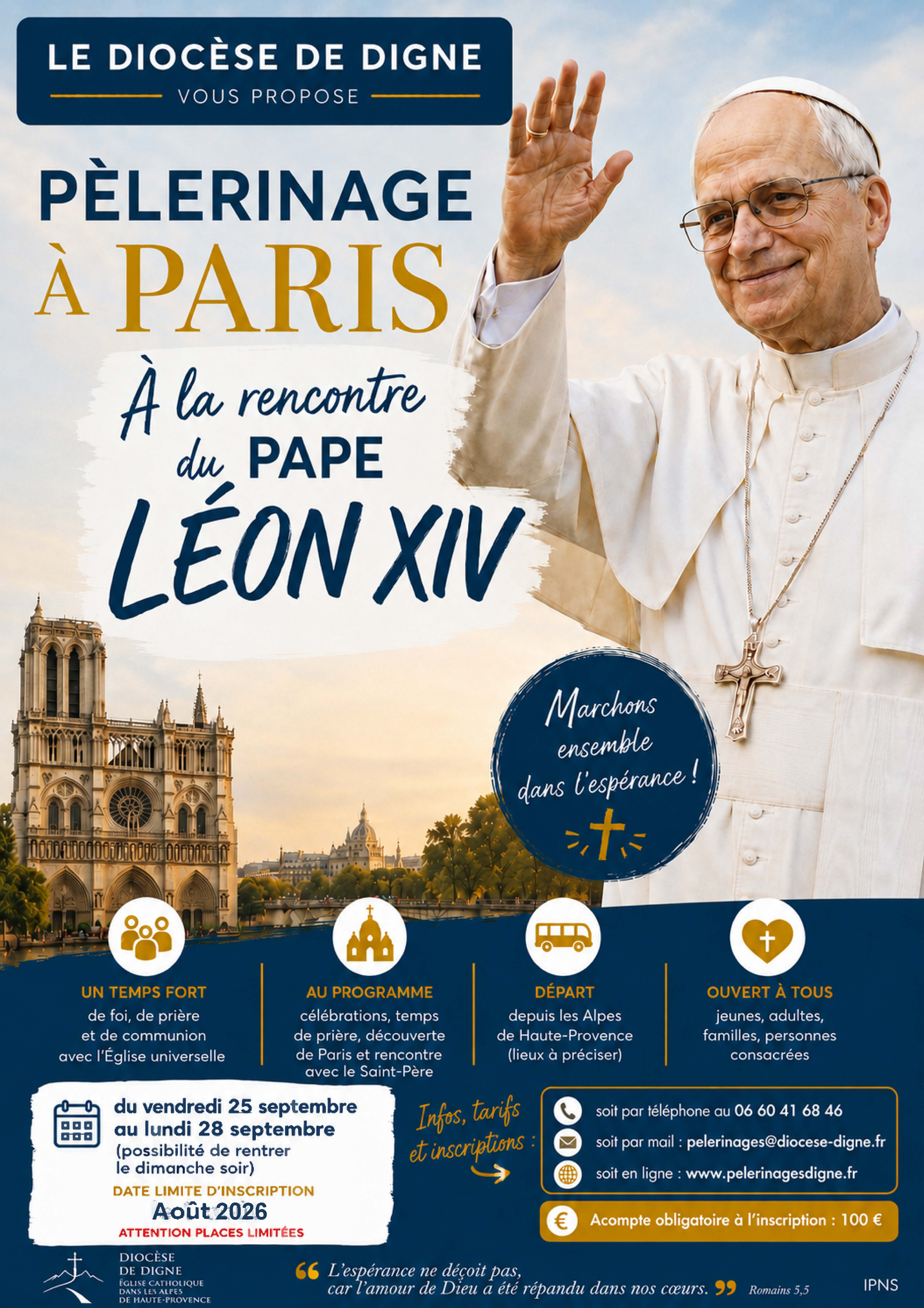 Pèlerinage à Paris Pape Léon XIV