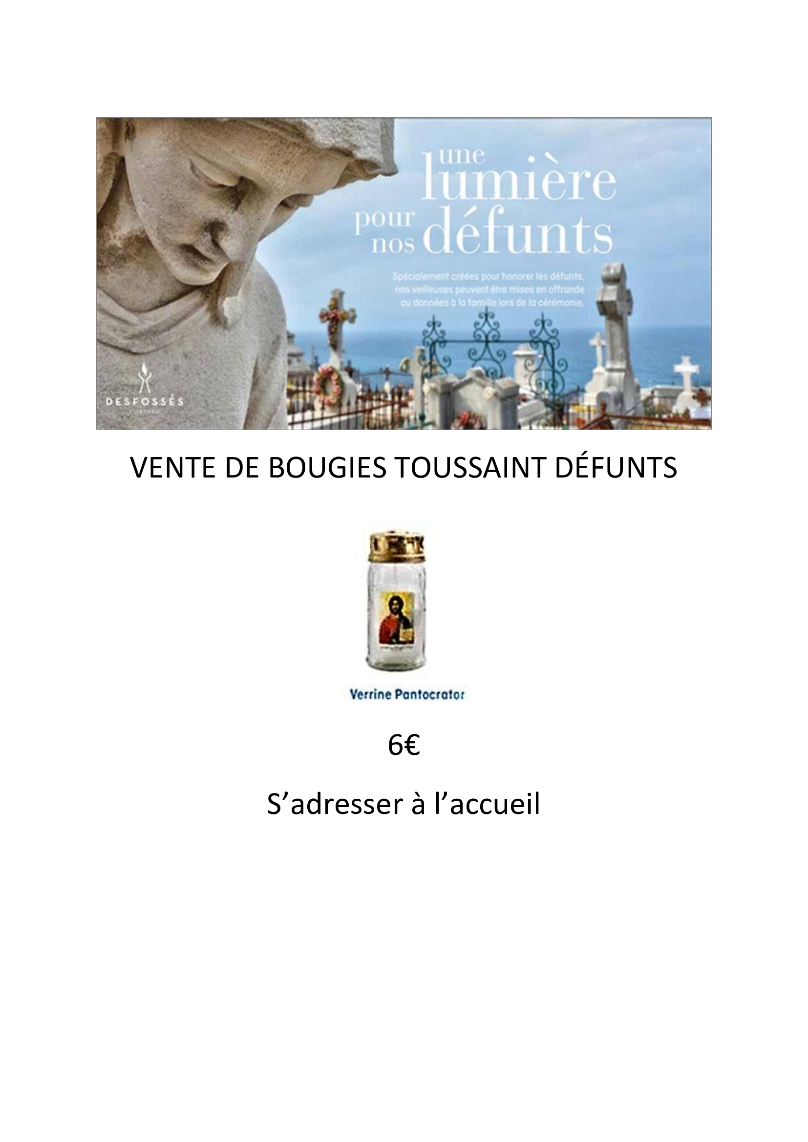 Vente de bougies pour la Toussaint à Venelles